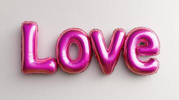 Pink love balloons on soft background for romantic theme photo