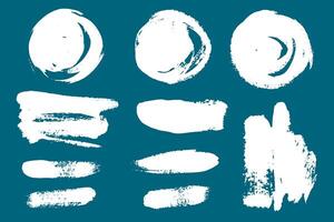 A set of abstract spots, pattern lines hand-painted with an acrylic paint brush. monochrome spots with uneven edges.For text, advertising and textural design. vector