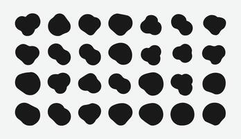Abstract Black Organic Blob Shape. Dark Abstract Blob Shape. Organic Blob Shape Bundle. vector