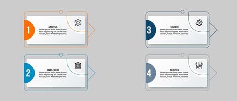 Infographic modern style for business workflow. vector