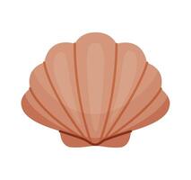 Scallop Seashell. Hand drawn trendy flat style isolated icon on a transparent background seashell vector