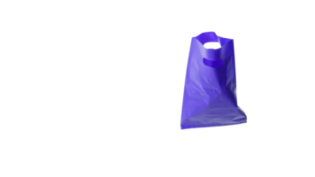 Open Blank Purple Plastic Bag Mock Up Isolated on Transparent Background png