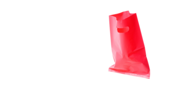 Open Blank Red Pink Plastic Bag Mock Up Isolated on Transparent Background png