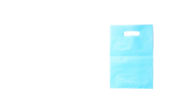 Blank Light Blue Plastic Bag Mock Up Isolated on Transparent Background png