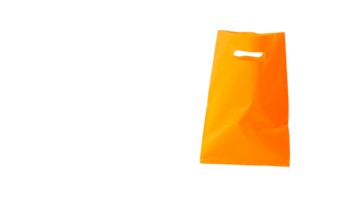 Open Blank Orange Plastic Bag Mock Up Isolated on Transparent Background png