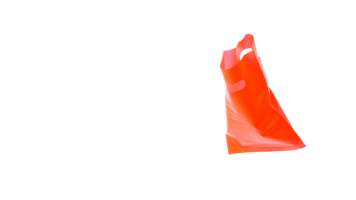 Open Blank Red Plastic Bag Mock Up Isolated on Transparent Background png