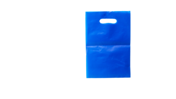 Blank Blue Plastic Bag Mock Up Isolated on Transparent Background png