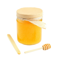Honey in a jar with a wooden stick png