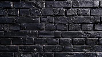 Dark bricks glossy, uneven black coating creating an urban, textured facade photo
