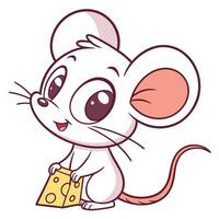 a cartoon mouse with cheese on its head vector