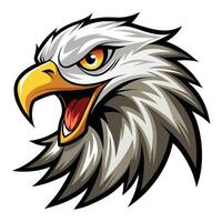 an eagle head with open mouthopen beak vector