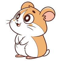 a cartoon hamster standing up with its head up vector