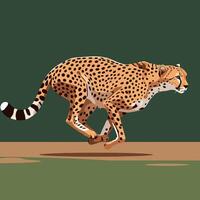Cheetah Running Fast Illustration Graphic for Wildlife Design vector