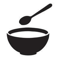 Minimalist Bowl and Spoon Silhouette for Culinary Projects vector