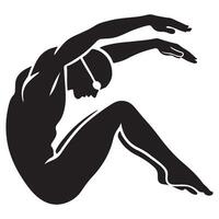 Swimmer in a Dive Silhouette Art Competitive Swimming vector