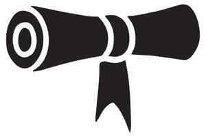 Graduation Scroll Icon Silhouette Design for Academic Recognition vector