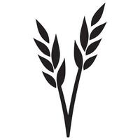 Minimalist Silhouette Graphic Two Wheat Stalks for Simple Designs vector