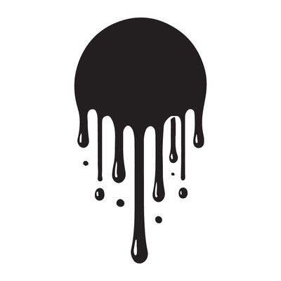 Ink Drop Illustration Black Paint Splatter Graphic Design Element