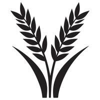 Elegant Silhouette Graphic Featuring Two Wheat Stalks Illustration vector