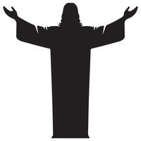 Religious Silhouette Image Depicting Jesus Christ With Open Arms vector