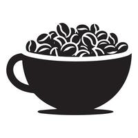 Coffee Cup Filled with Beans Illustration Beverage Design vector