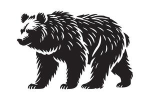 Powerful Bear Silhouette An Emblem of Strength and Wild Nature vector