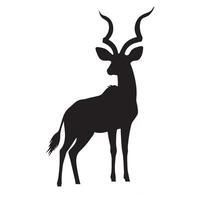 Majestic Kudu Antelope Standing Tall Silhouette Illustration vector