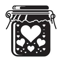 Heart Collection Icon Illustration Glass Jar Silhouette Artwork vector