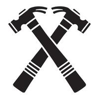 Crossed Hammers Illustration Symbolizing Construction and Carpentry vector