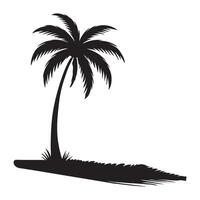 Palm tree silhouette illustration for tropical beach vibes design vector
