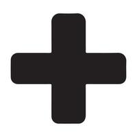 Black plus sign symbol image for math concepts and addition vector
