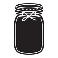 Mason Jar with Bow Icon Illustration Silhouette Decorative Design vector
