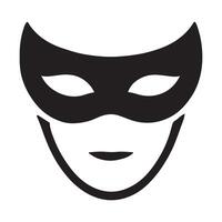 Black Mask Icon Anonymity and Mystery Character Face Silhouette vector
