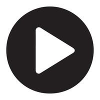 Black Round Play Button Multimedia Control Interface Graphic Element vector