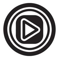 Modern Play Button Icon Silhouette for Web Applications vector