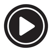Classic Play Button Icon Illustration Silhouette Design vector