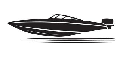 Sleek Speedboat Silhouette Illustration for Marine Enthusiasts vector