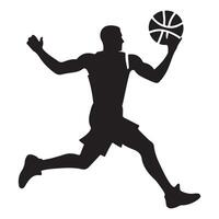Dynamic Basketball Silhouette Illustration of a Player About to Dunk vector