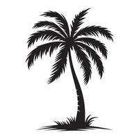 Single Silhouette Palm Tree Illustration of Tropical Island Vibes vector