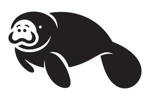 Adorable Manatee Illustration Design for Marine Conservation Projects vector