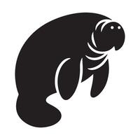 Elegant Manatee Silhouette Illustration Design for Animal Projects vector
