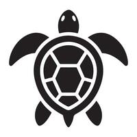 Sea Turtle Top View Silhouette Art for Marine Projects vector