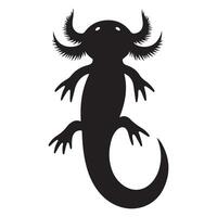 Cool Axolotl Silhouette Illustration Unusual Pet for Design Needs vector