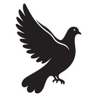 Dove silhouette illustration representing peace and freedom design element vector