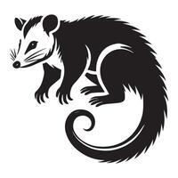 Charming Possum Opossum Silhouette Image for Your Projects vector