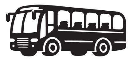 Black Bus Silhouette Image Ideal Transportation Design Element vector