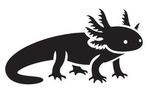 Axolotl Silhouette Illustration A Captivating Mexican Amphibian Design vector