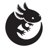 Axolotl Circle Silhouette Illustration A Unique Aquatic Design vector