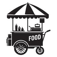 Black Food Cart Silhouette Art Delicious Meals On Wheels vector
