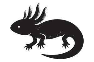 Axolotl Illustration Aquatic Salamander Graphic Design Element vector